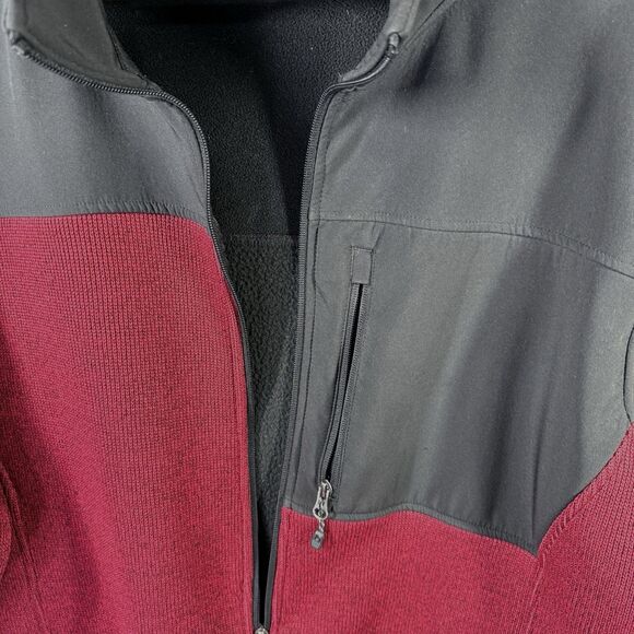 SwissTech Jacket Softshell Hybrid Mens Sz 2XL Black Red Heather Full Zip - Picture 3 of 12